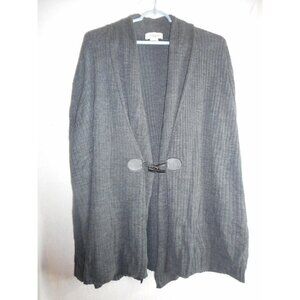 Dark Grey Sz 24 / 26 Knit Open Sweater Cardigan